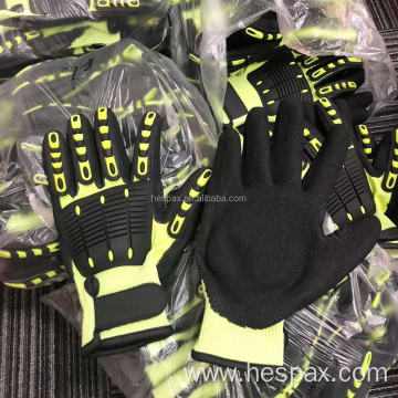 Hespax Oilfield Sandy Nitrile Cut Resistant Mechanic Gloves